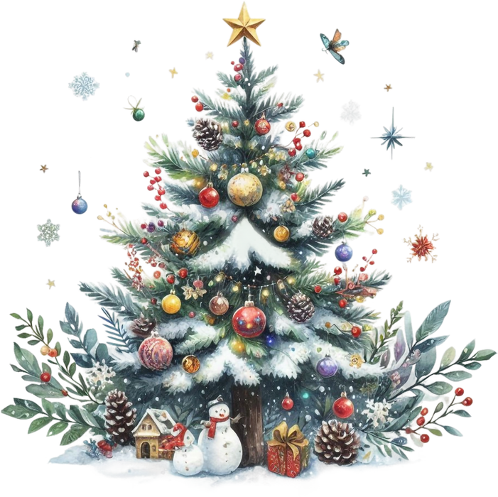 Motivtransfer 8530 Watercolor Christmas Tree