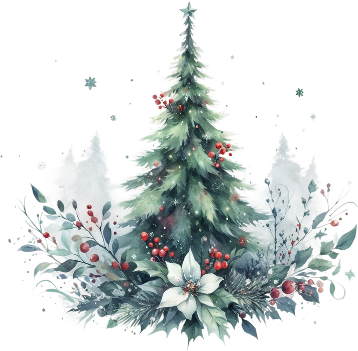 Motivtransfer 8532 Watercolor Christmas Tree