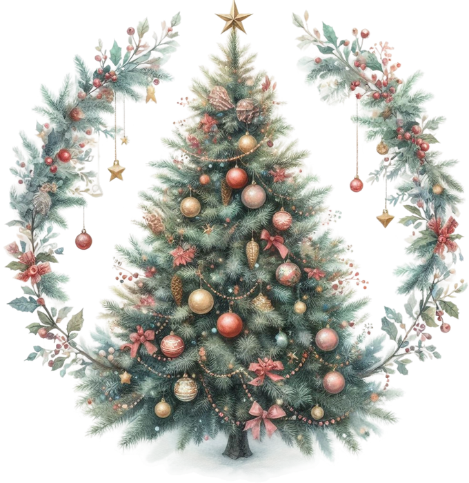 Motivtransfer 8536 Watercolor Christmas Tree
