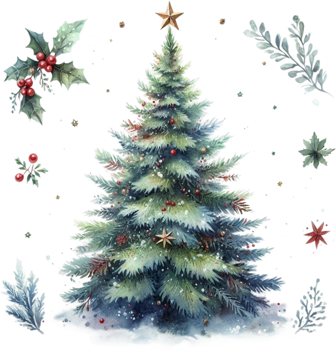 Motivtransfer 8537 Watercolor Christmas Tree