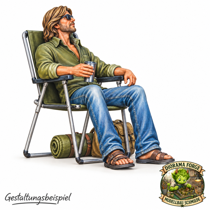 Hippie chillt im Stuhl - (DF-853)