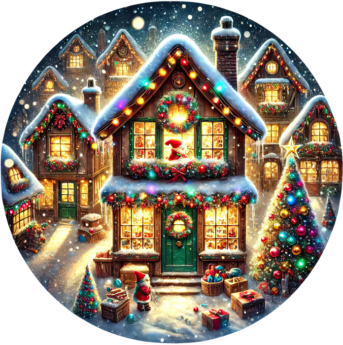 Motivtransfer 8545 Weihnachtsdorf mit Lichtern