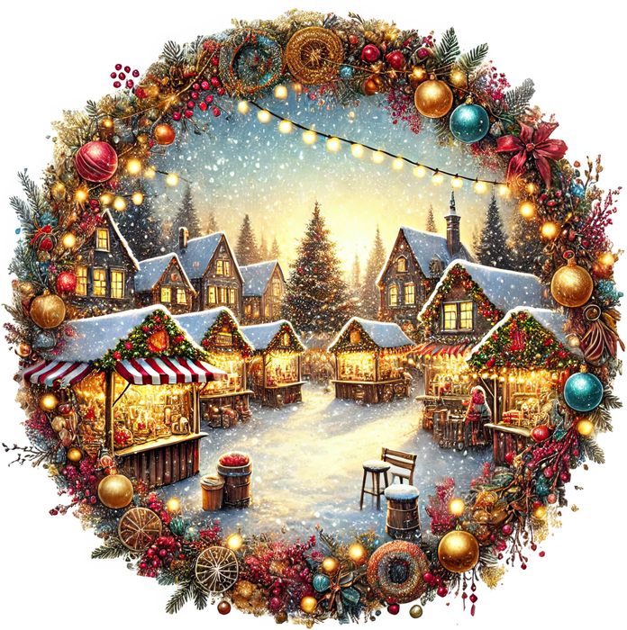 Motivtransfer 8554 Weihnachtsdorf mit Weihnachtsmarkt