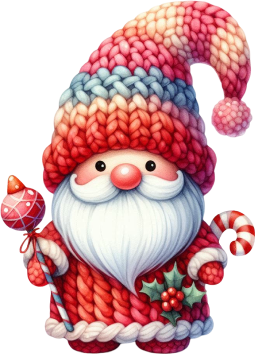 Motivtransfer 8588 Kleiner Weihnachtsgnom mit Stab