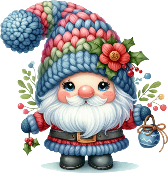 Motivtransfer 8590 Kleiner Weihnachtsgnom mit Täschchen