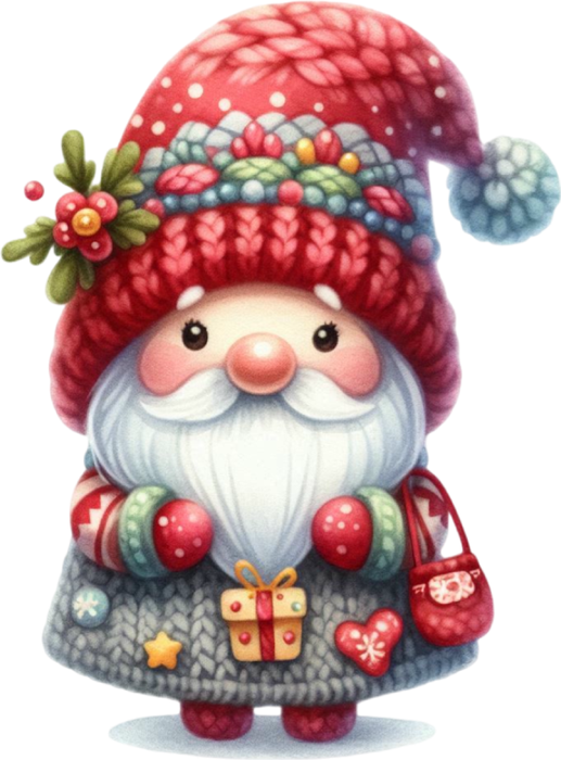 Motivtransfer 8591 Kleiner Weihnachtsgnom mit Geschenk