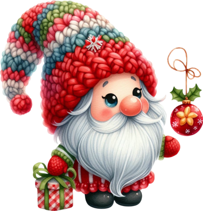 Motivtransfer 8602 Kleiner Weihnachtsgnom mit Kugel