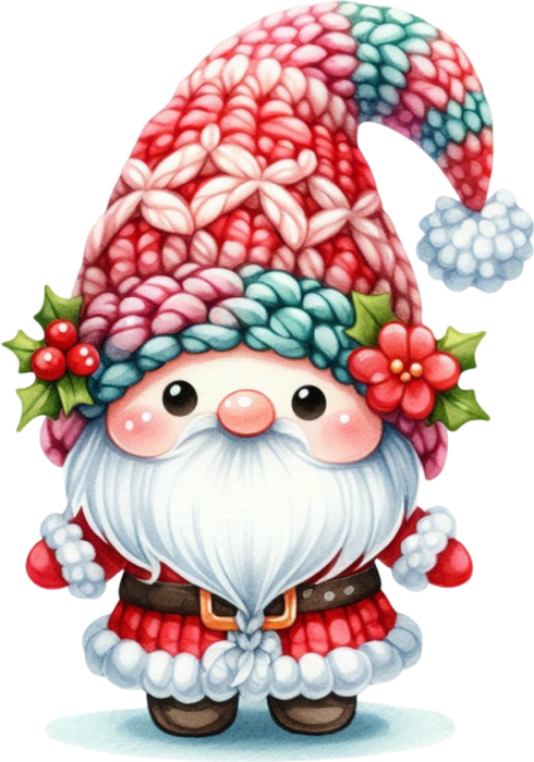 Motivtransfer 8608 Kleiner Weihnachtsgnom mit Häkelmütze