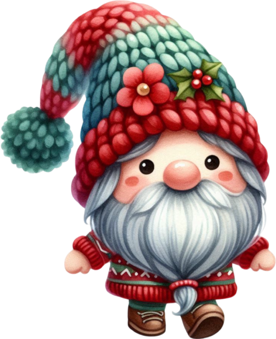 Motivtransfer 8609 Kleiner Weihnachtsgnom mit grauem Bart