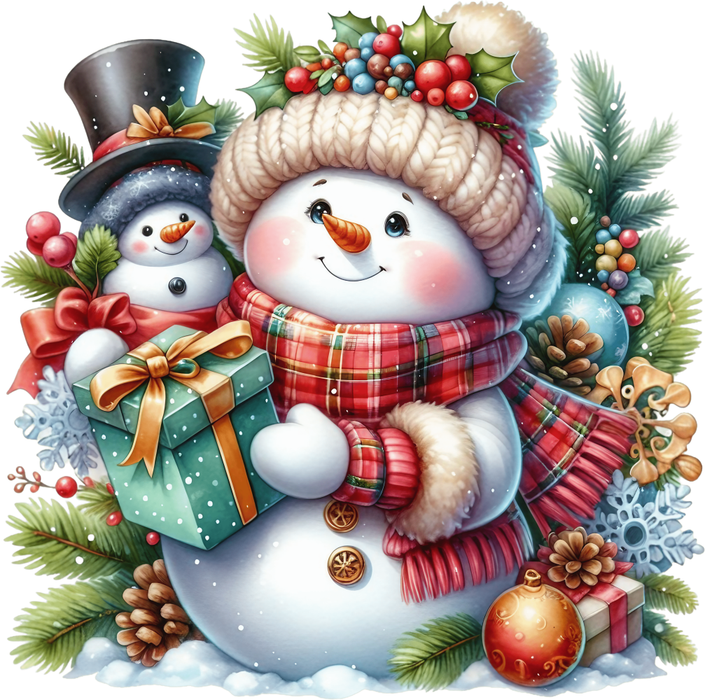 Motivtransfer 8615 Schneemann mit Geschenk