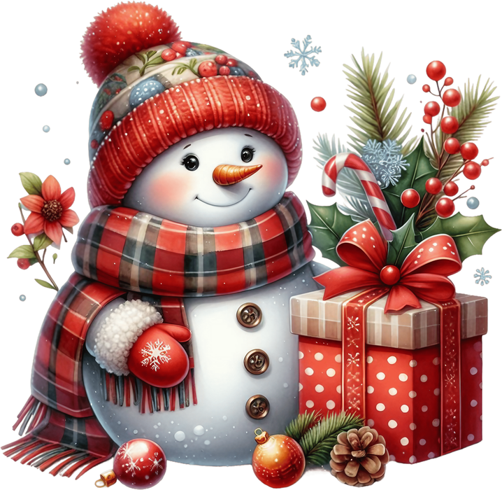Motivtransfer 8627 Schneemann mit Geschenk
