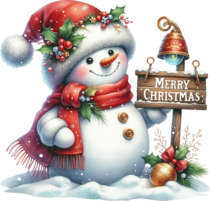 Motivtransfer 8629 Schneemann Merry Christmas