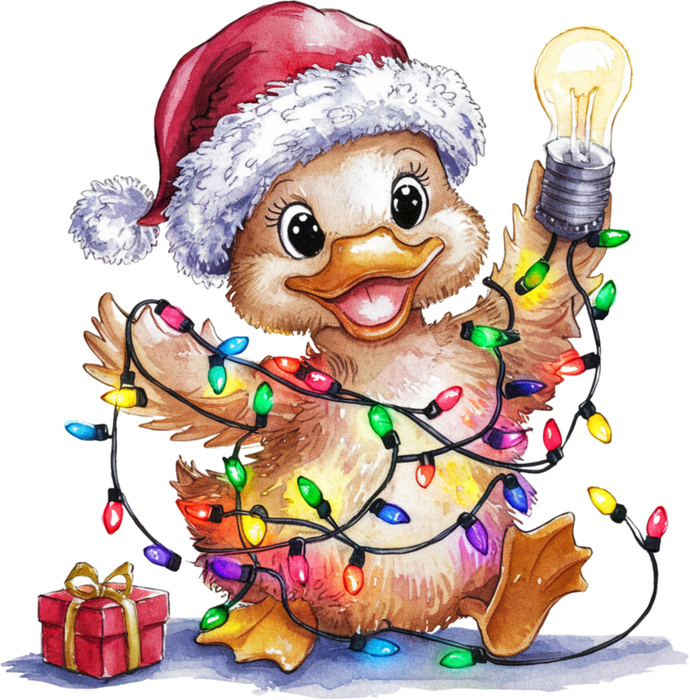 Motivtransfer 8658 Ente mit Lichterkette