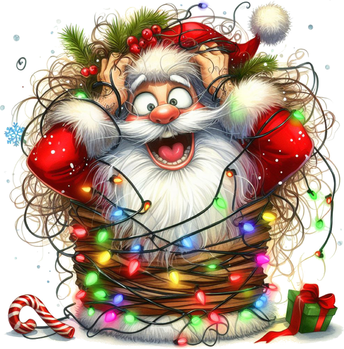 Motivtransfer 8667 Funny Santa verheddert