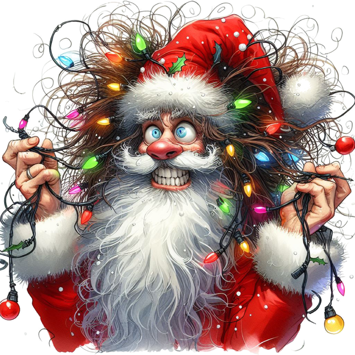Motivtransfer 8670 Funny Santa mit verrückten Haaren