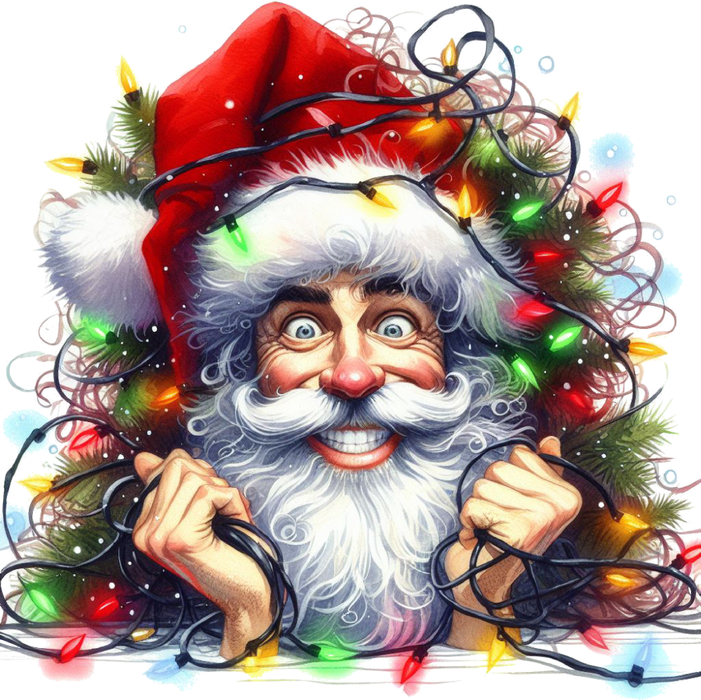 Motivtransfer 8675 Funny Santa mit Lämpchen