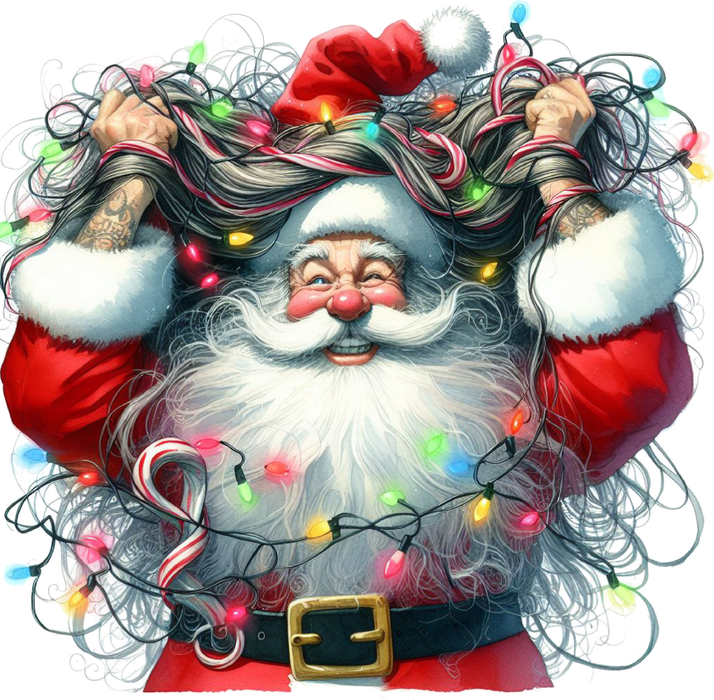 Motivtransfer 8680 Funny Santa mit verrückten Haaren