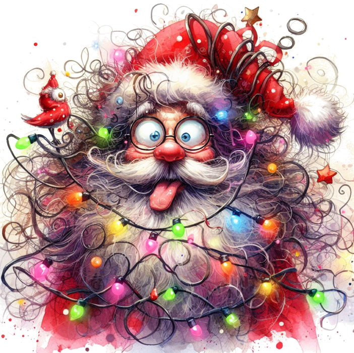 Motivtransfer 8681 Funny Santa mit Brille