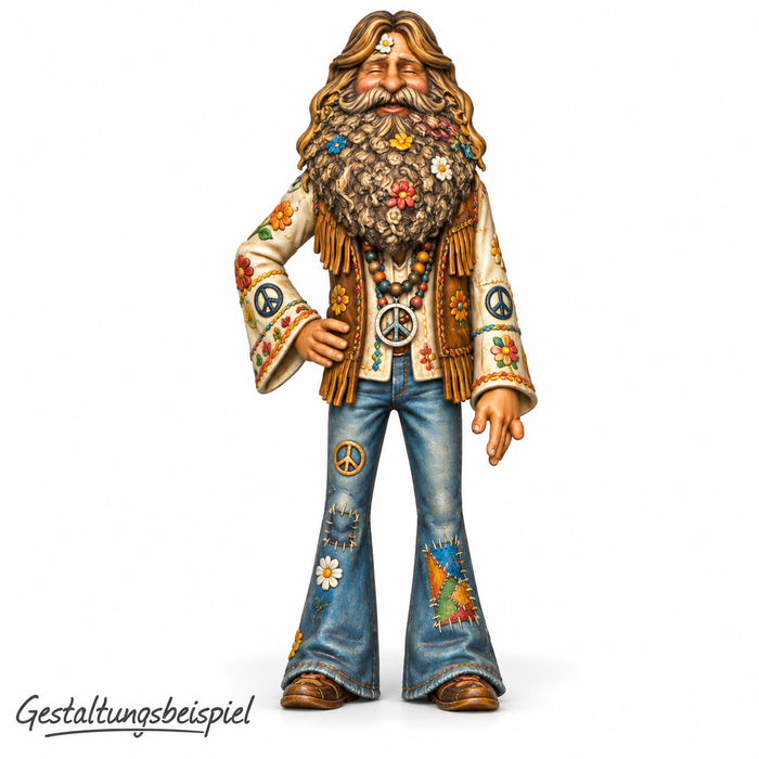 Hippie mit Blumenbart - (DF-869)