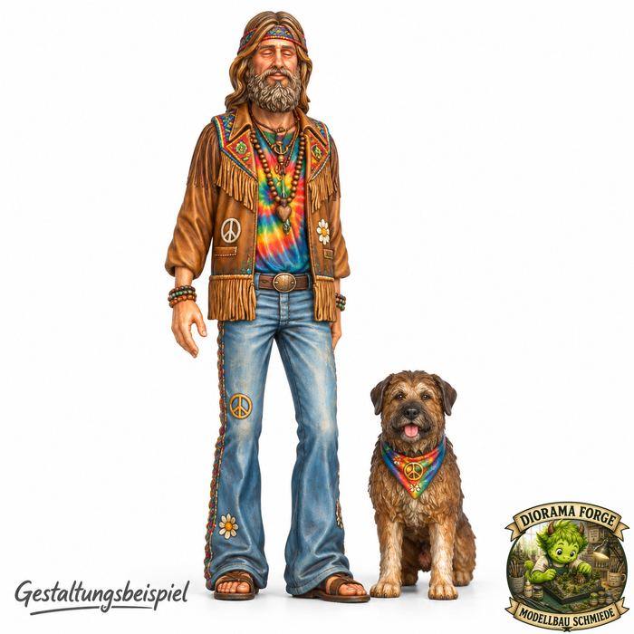 Hippie mit Hund - (DF-871)