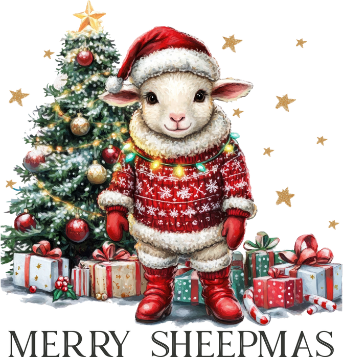 Motivtransfer 8751 Retro Merry Sheepmas