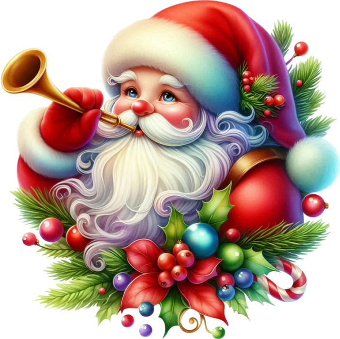 Motivtransfer 8757 Santa mit Trompete