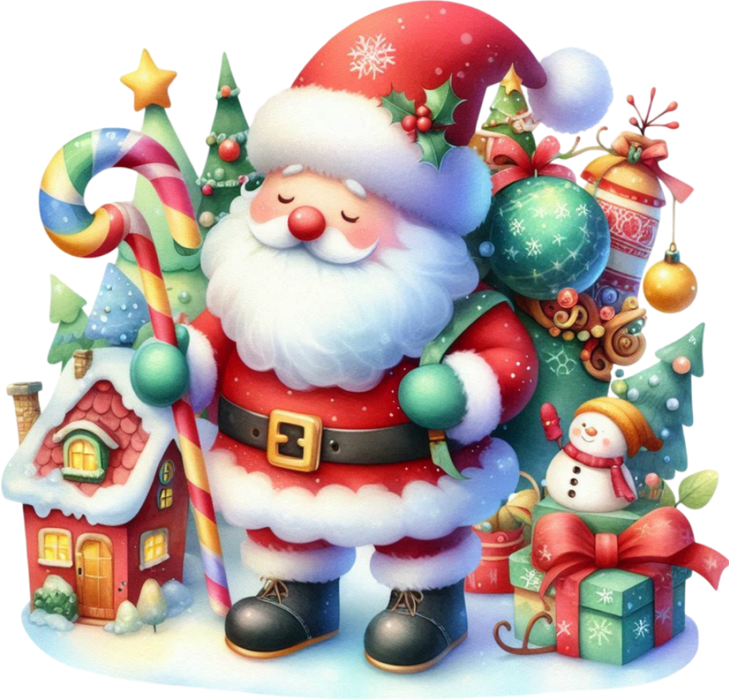 Motivtransfer 8758 Santa mit Geschenken