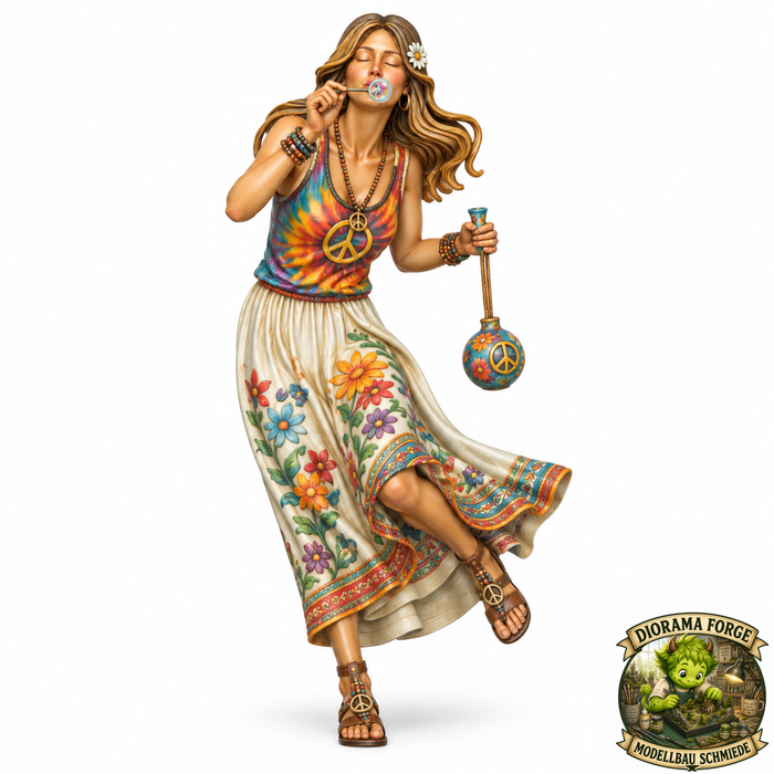 Hippie mit Seifenblasen - (DF-875)