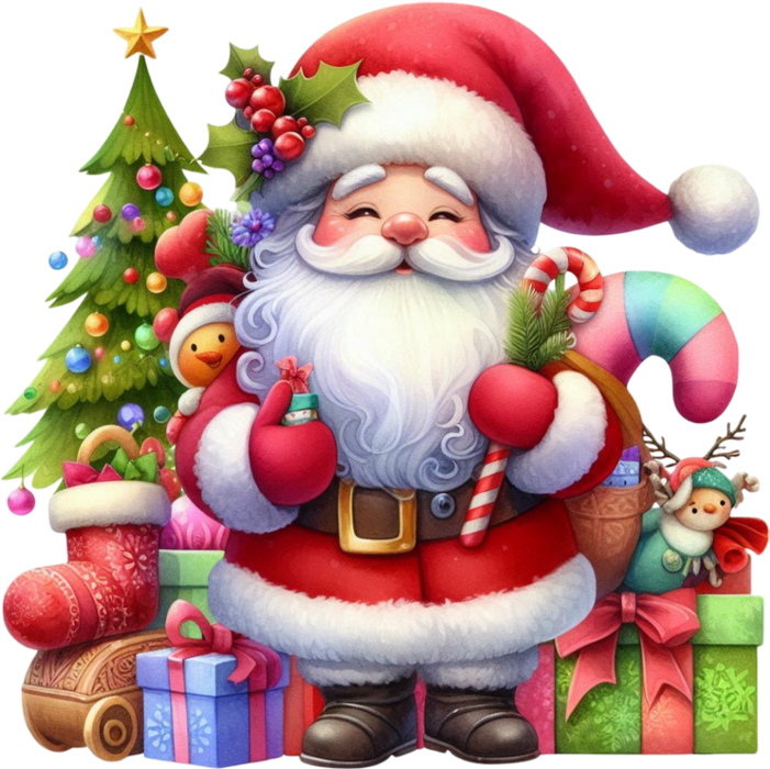 Motivtransfer 8761 Santa steht vorm Baum