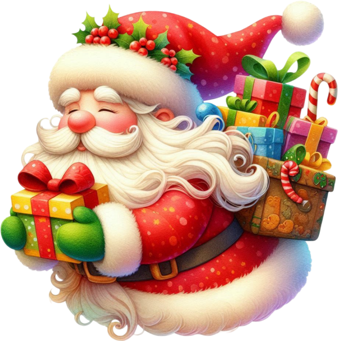 Motivtransfer 8763 Santa verteilt Geschenke