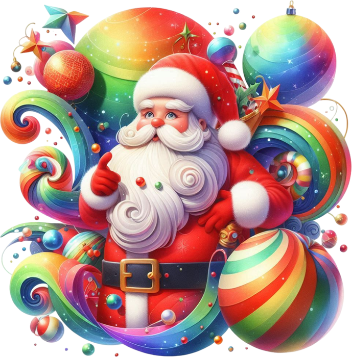 Motivtransfer 8764 Santa im bunten Wirbel