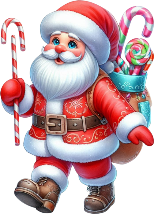 Motivtransfer 8766 Santa mit Zuckerstangen