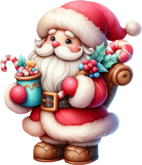 Motivtransfer 8776 Santa mit Süssigkeiten