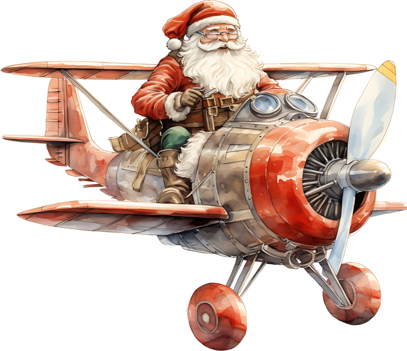 Motivtransfer 8780 Santa im Flugzeug