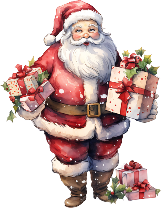Motivtransfer 8781 Santa Retro mit Geschenk