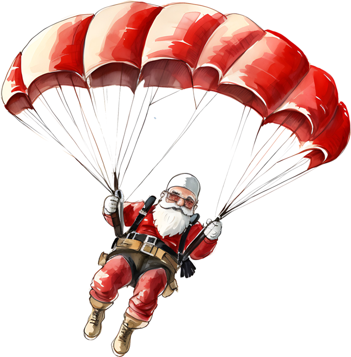 Motivtransfer 8783 Santa im Fallschirm