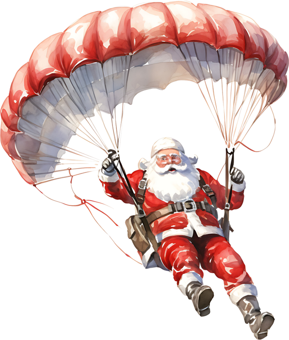 Motivtransfer 8787 Santa springt Fallschirm