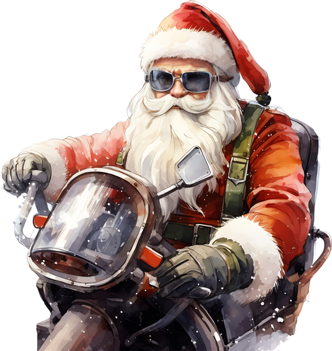 Motivtransfer 8788 Santa auf dem Motorrad