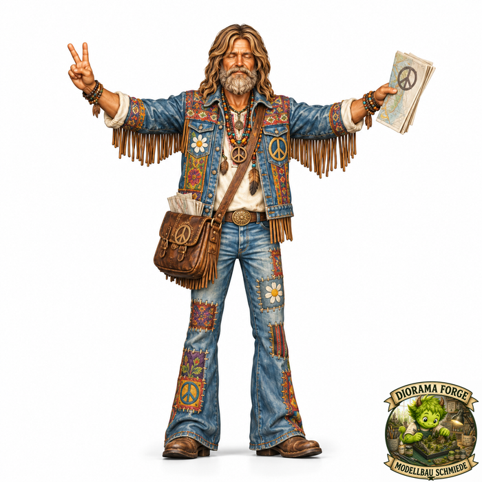 Hippie mit Zeitung - (DF-878)