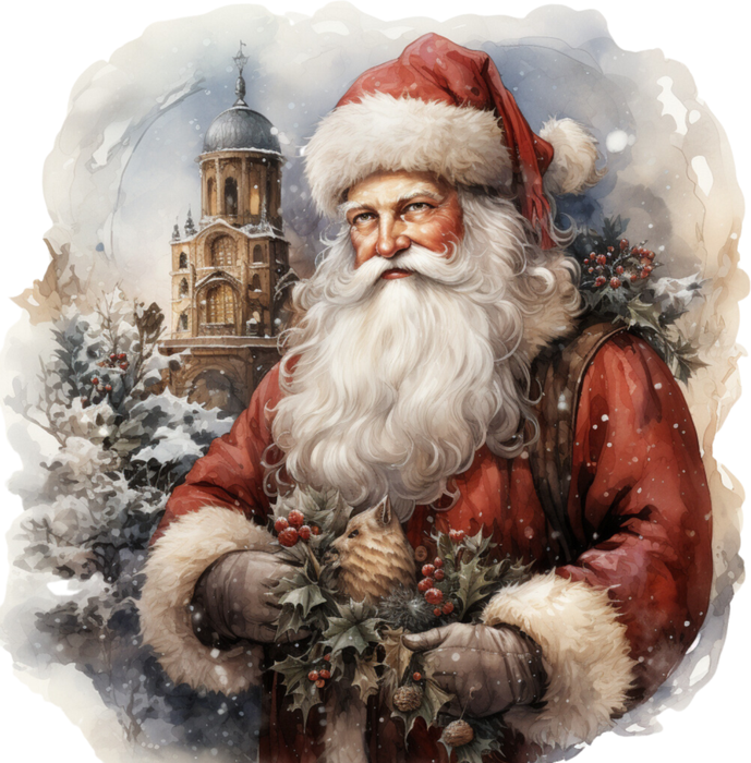 Motivtransfer 8792 Vintage Santa im Dorf