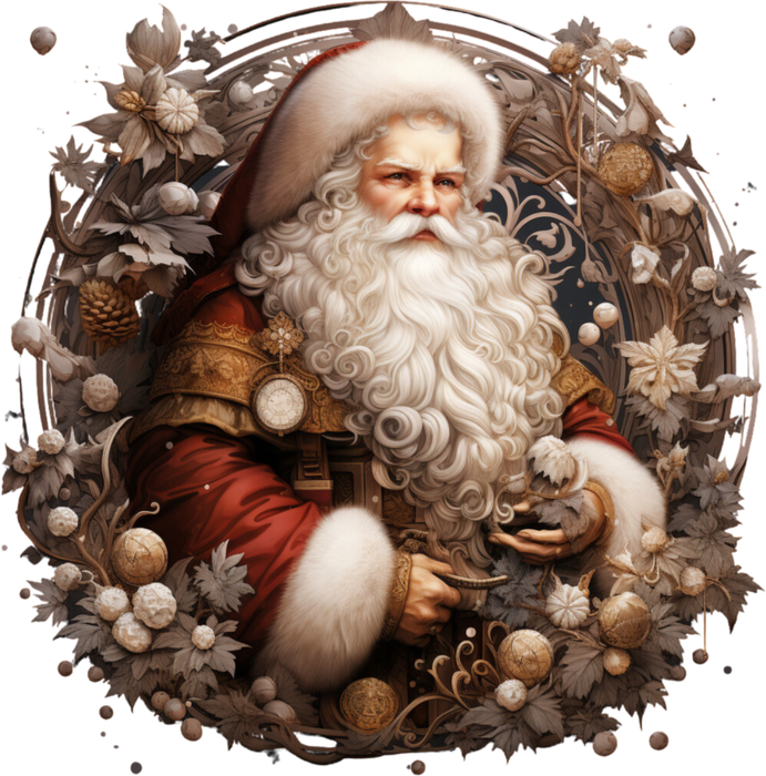 Motivtransfer 8794 Vintage Santa im Kranz