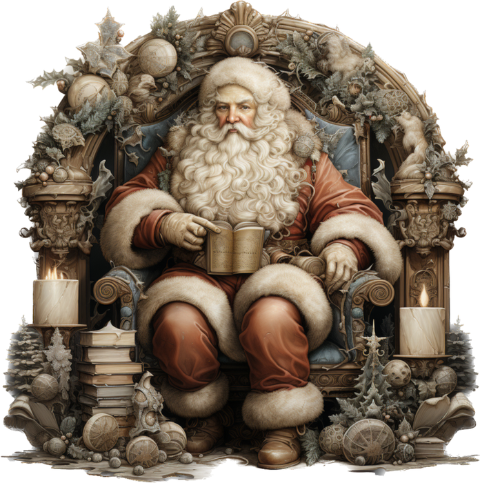 Motivtransfer 8796 Vintage Santa auf Stuhl