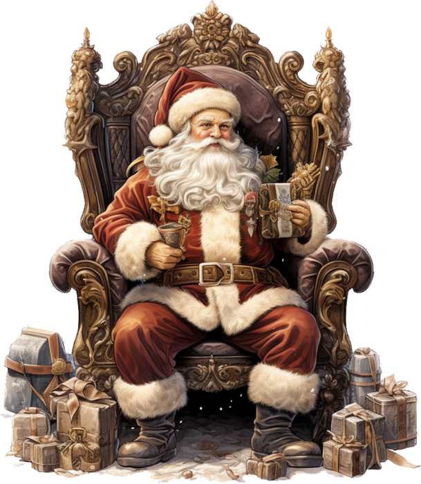 Motivtransfer 8797 Vintage Santa im Stuhl