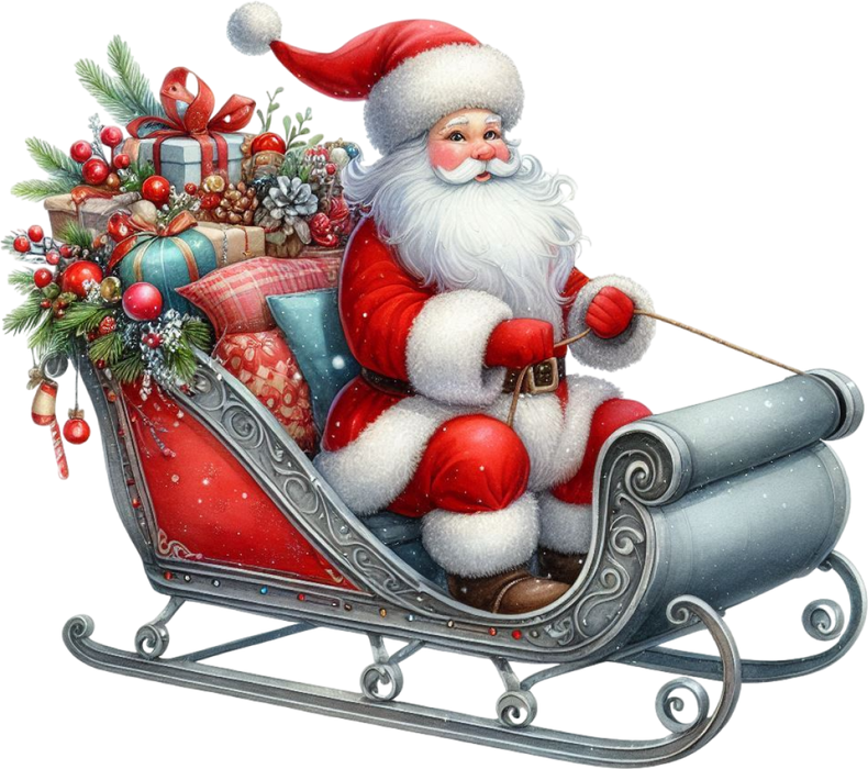 Motivtransfer 8811 Santa im Schlitten flott unterwegs