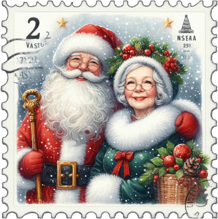 Motivtransfer 8823 Mr. And Mrs. Claus Briefmarke