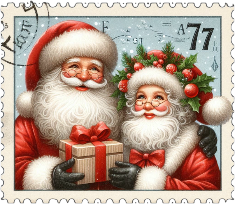 Motivtransfer 8828 Mr. And Mrs. Claus Briefmarke