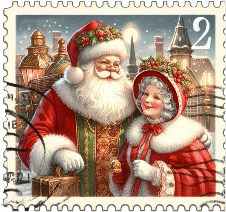 Motivtransfer 8829 Mr. And Mrs. Claus Briefmarke