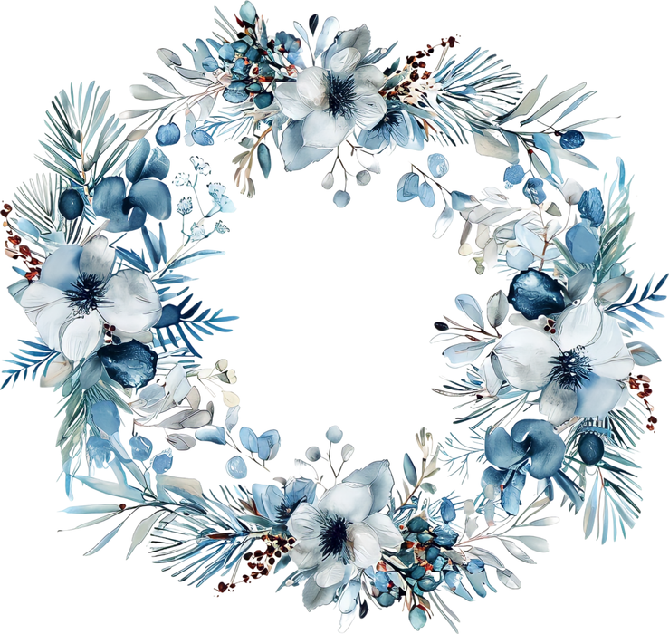 Motivtransfer 8879 Skandinavische Weihnachten Blumenkranz