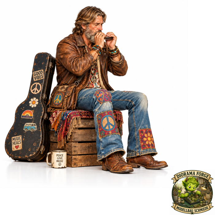 Hippie spielt Mundharmonika - (DF-887)