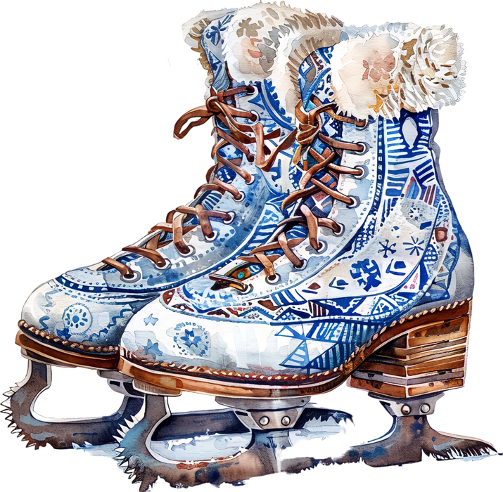 Motivtransfer 8902 Skandinavische Weihnachten Schlittschuhe